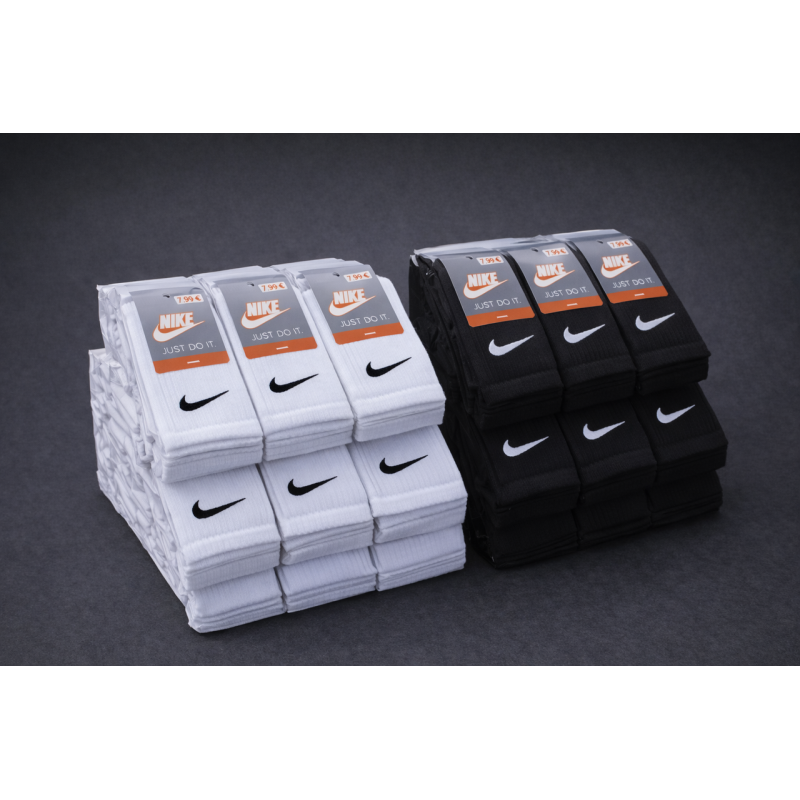 30 пар в упаковці шкарпетки big pack NIKE білі + чорні (15/15) 41-44р.