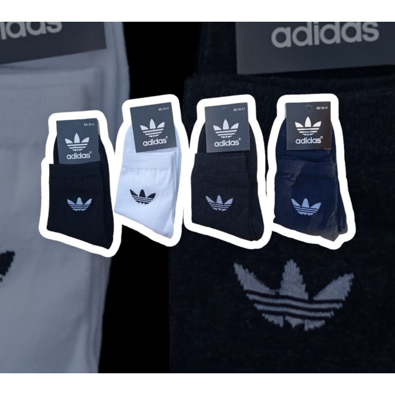 12 пар в упаковці, шкарпетки ADIDAS високі білі 41-44р.