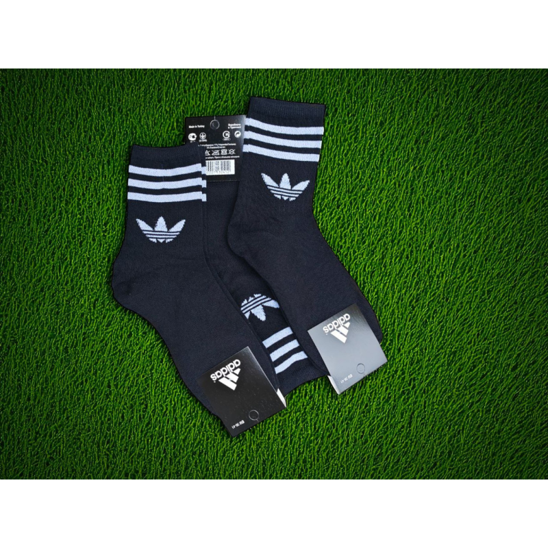 12 пар в упаковці, шкарпетки ADIDAS високі чорні 36-41р.