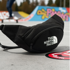 Бананка поясна The North Face чорна (чорний принт)