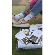 1 пара  шкарпеток NIKE високі білі 36-39р. з резинкою на стопі