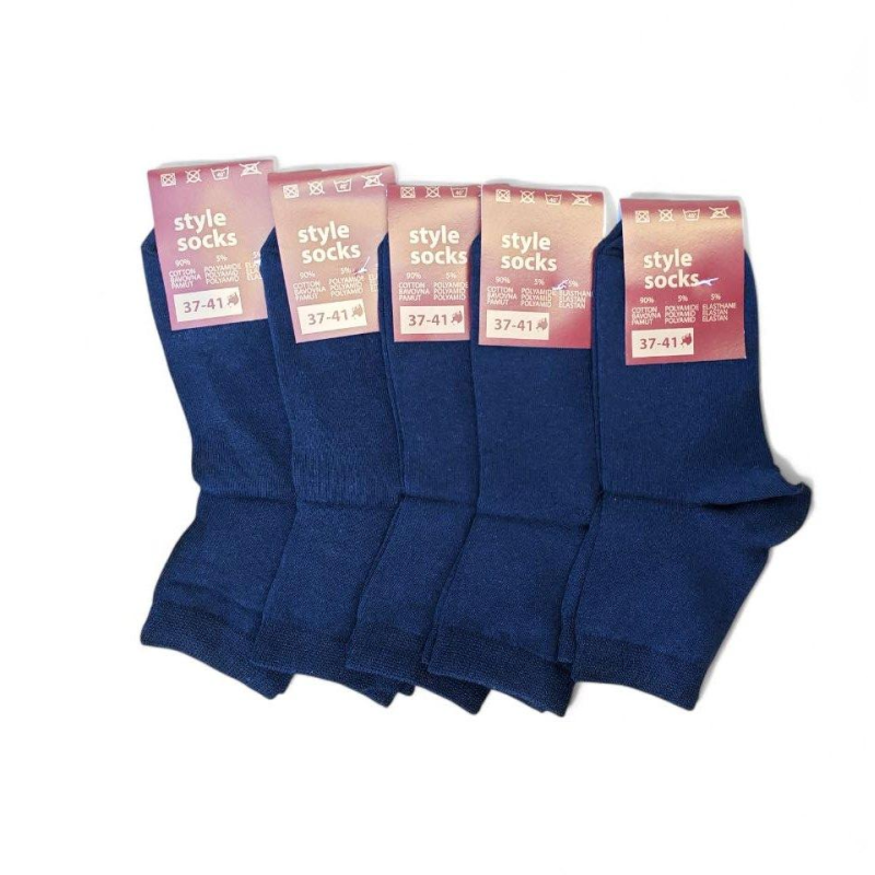 Шкарпетки 10 пар у наборі темно сині ТМ “STYLE SOCKS  “ 90 % бавовна 37-41  розмір
