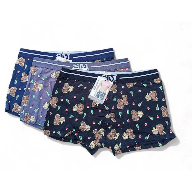 Труси чоловічі боксери ТМ ““S.M COTTON“ 3шт. у наборі 2XL (1.80-1.90 / 90-100 кг.)