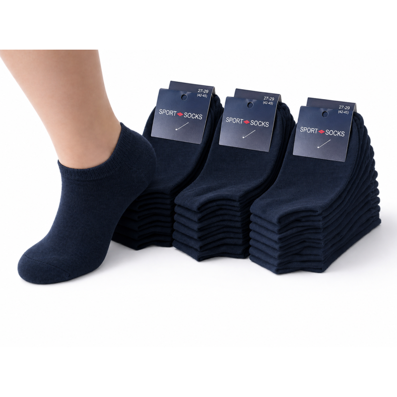 Упаковка коротких шкарпеток 12 пар SPORT SOCKS чорні  (42-45) розмір