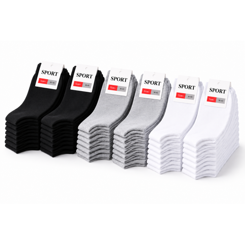 30 пар шкарпеток ТМ   “SPORT SOCKS“ 3 кольори (36-40) розмір