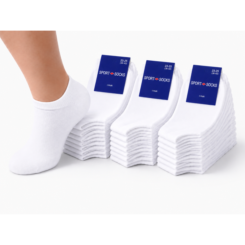 Упаковка коротких шкарпеток 12 пар SPORT SOCKS білі (36-40) розмір