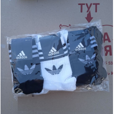 6 пар в упаковці, 3 пари чорні + 3 пари білі шкарпетки ADIDAS високі білі 41-45 грн.