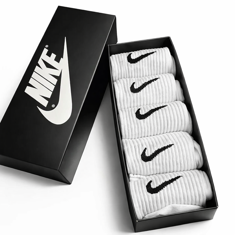 5 пар у коробці, подарунковий набір шкарпеток NIKE білі 41-44р.