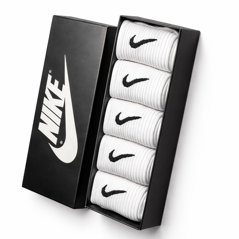 5 пар у коробці, подарунковий набір шкарпеток NIKE білі 36-39р.