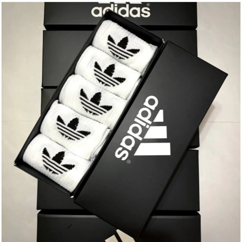 5 пар у коробці, подарунковий набір високих шкарпеток ADIDAS 41-45р.