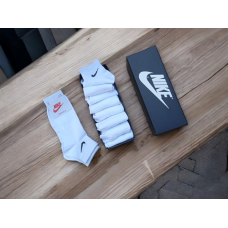 9 пар у коробці, подарунковий набір шкарпеток NIKE білі короткі 41-44р.