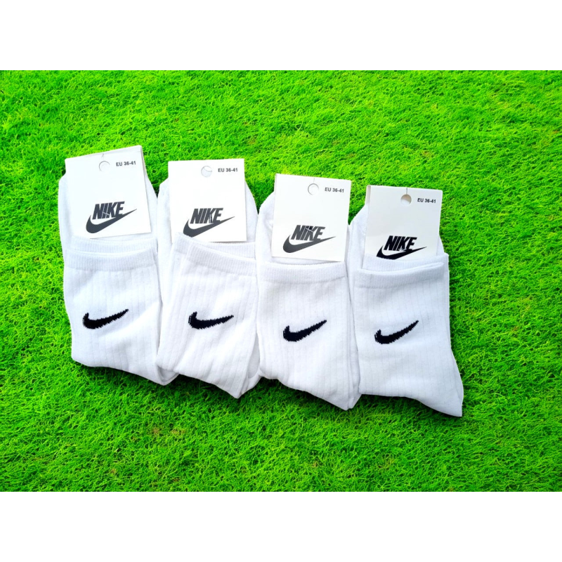 12 пар в упаковці, Шкарпетки NIKE високі білі р. 36-41