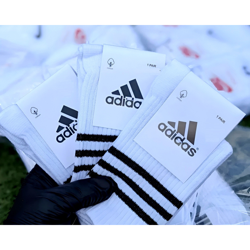 12 пар в упаковці, шкарпетки ADIDAS високі білі 41-44р.