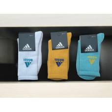 12 пар в упаковці, високі шкарпетки жіночі ADIDAS 3 кольори білі 36-41р.