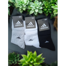 12 пар в упаковці, шкарпетки ADIDAS 3 кольори білі 40-45 грн.