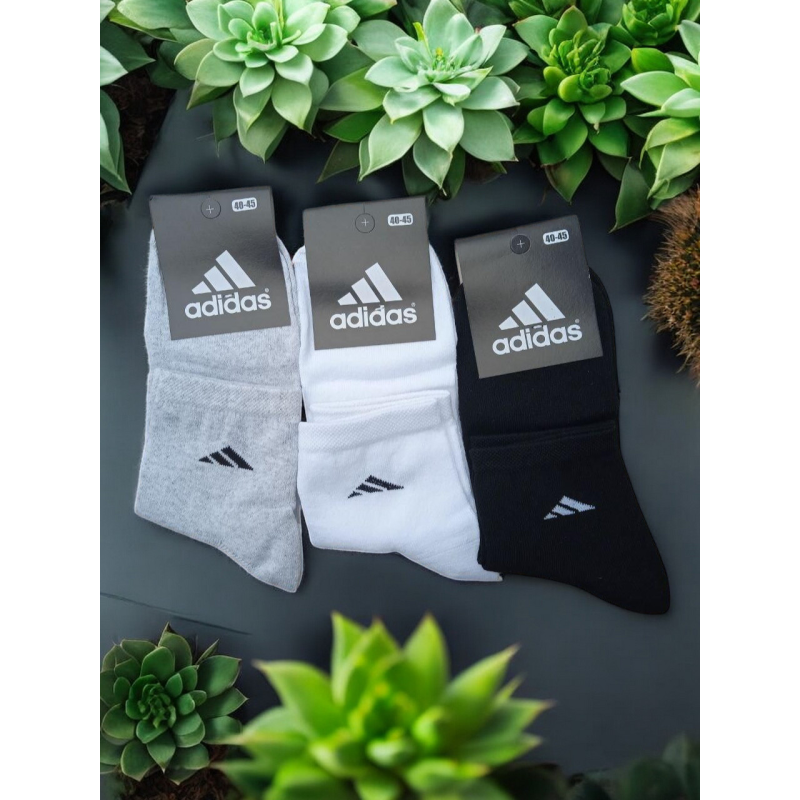12 пар в упаковці, шкарпетки ADIDAS 3 кольори білі 40-45 грн.