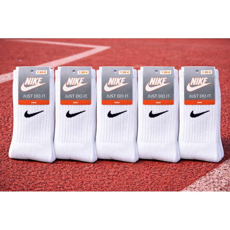 5 пар в упаковці, шкарпетки NIKE високі білі 36-39р.