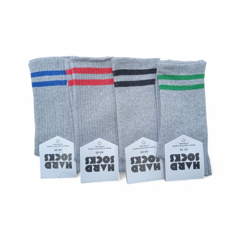 Шкарпетки високі теніски ТМ “HARD SOCKS“, сірі, 12 пар (розмір 40-45)