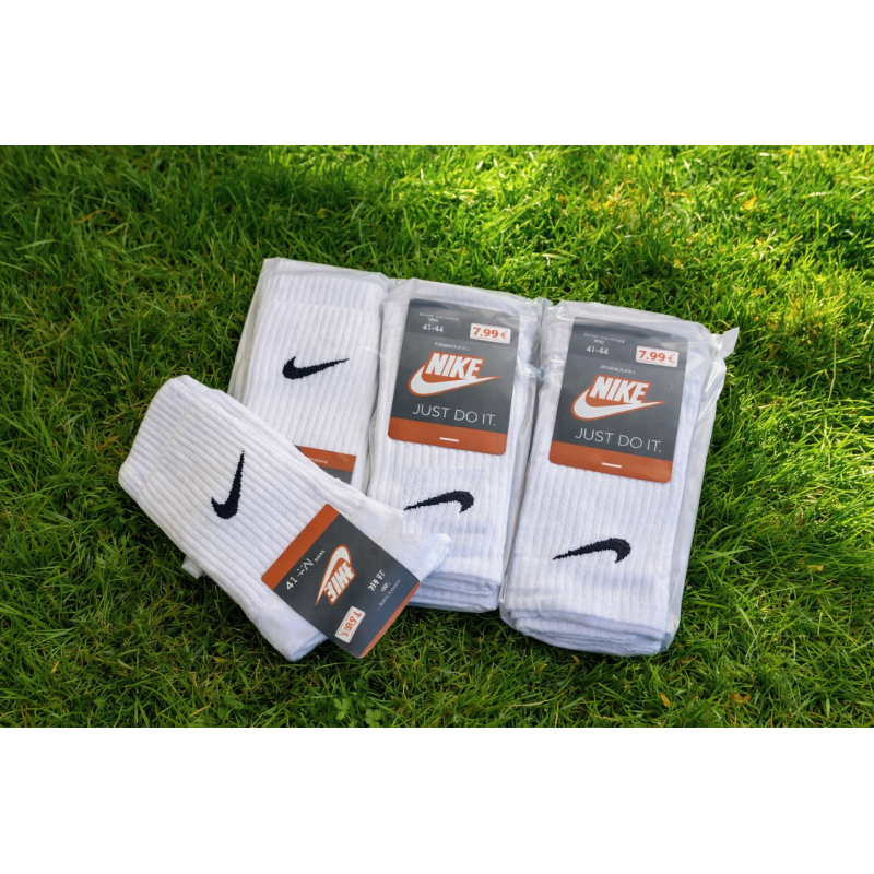 12 пар в упаковці, шкарпетки NIKE високі білі   39-41 р.