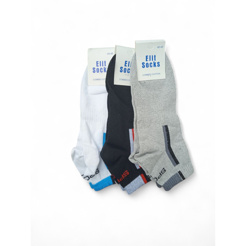Шкарпетки 12 пар спортивні короткі ТМ “ELIT Socks“ 3 кольори 40-45 розмір